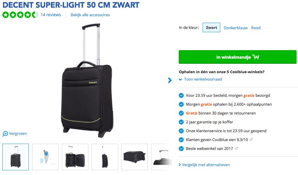 Toegestane handbagage koffers en trolleys bij Ryanair
