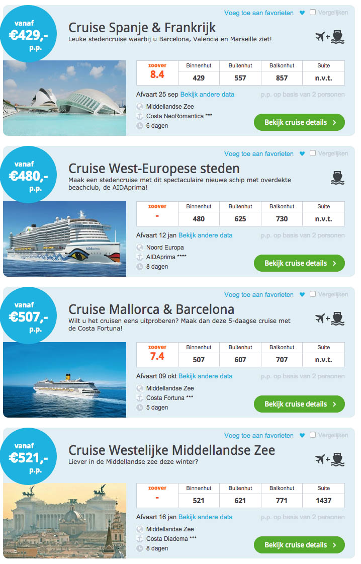 Goedkope cruises van CruiseDirect2